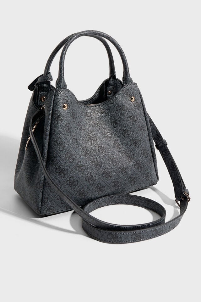 Guess Meridian II Girlfriend Carryall Bone Logo Omuz Çantası Koyu Gri