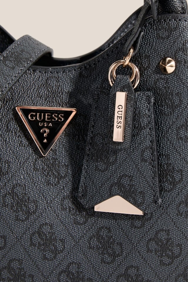 Guess Meridian II Girlfriend Carryall Bone Logo Omuz Çantası Koyu Gri