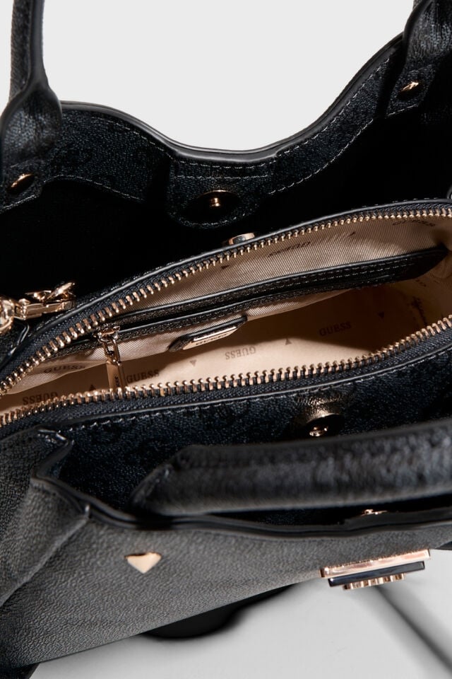 Guess Meridian II Girlfriend Carryall Bone Logo Omuz Çantası Koyu Gri