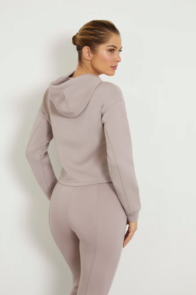 Guess Önde Üçgen Logolu Scuba Sweatshirt Toz Pembe