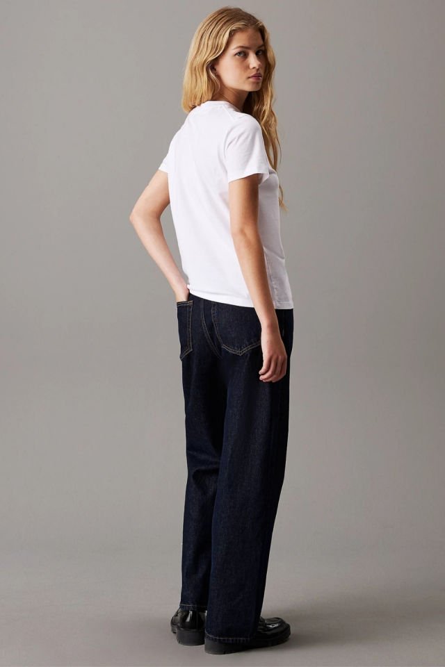 Calvin Klein Monogramlı Tişört Beyaz
