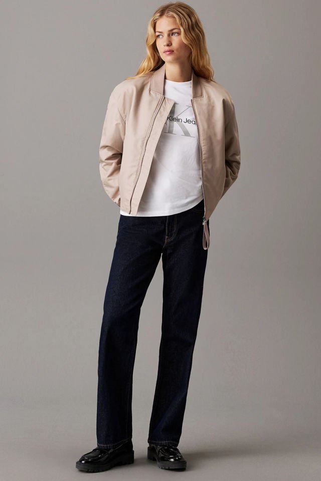 Calvin Klein Monogramlı Tişört Beyaz