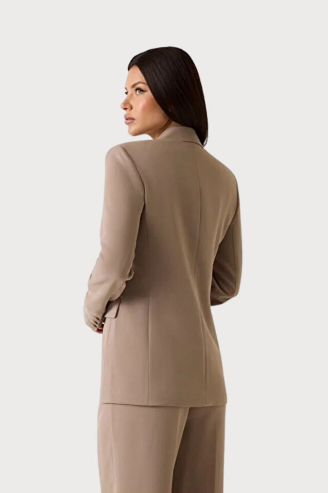 Guess  Krepon Tek Düğmeli Blazer Ceket