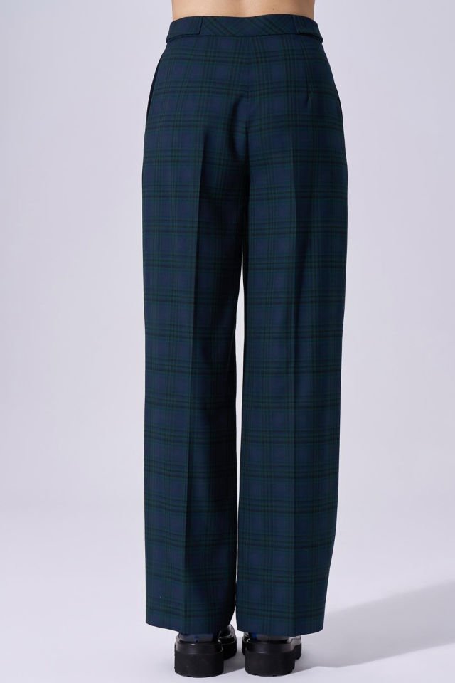 Naar Kare Desenli Pantolon Koyu Turkuaz