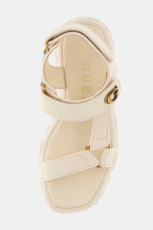 Guess Lanara 4G Logolu Sandalet Krem