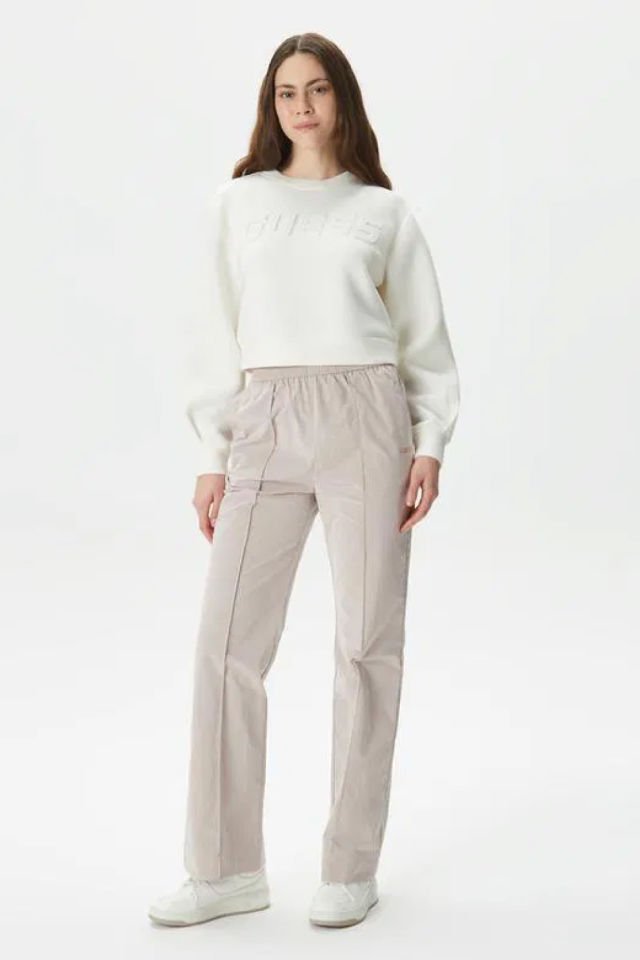 Guess Önde Logolu Kadın Sweatshirt Krem