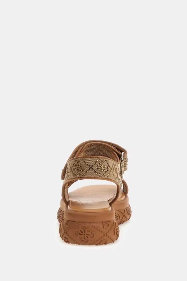 Guess Lode 4G Logolu Sandalet Kahverengi
