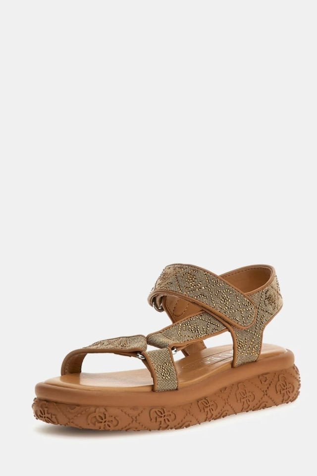 Guess Lode 4G Logolu Sandalet Kahverengi