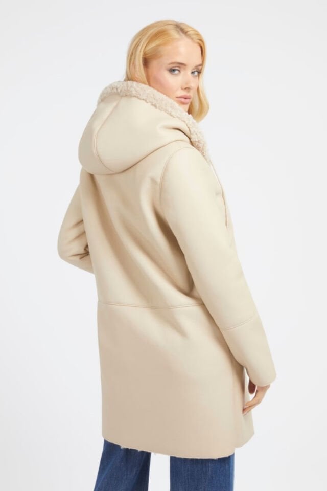 Guess Kadın Krem Parka
