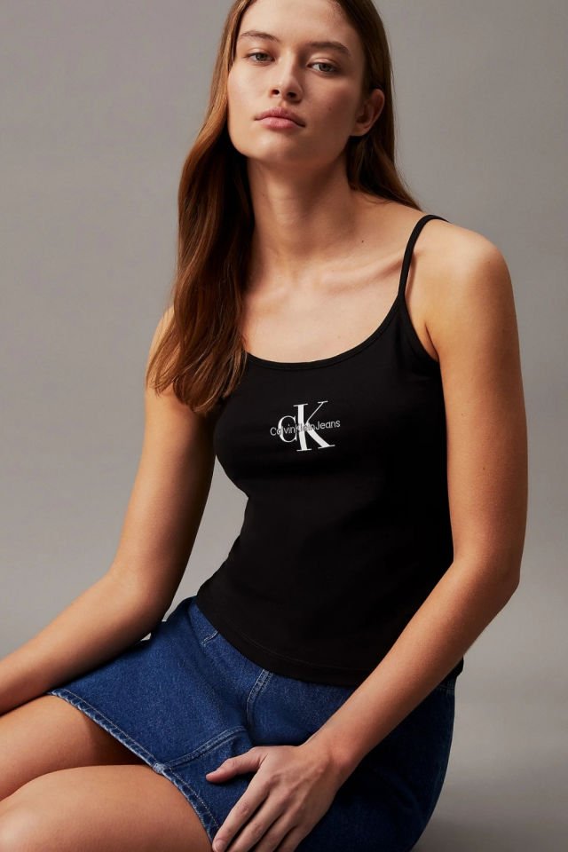 Calvin Klein İnce Monogram Atlet Siyah
