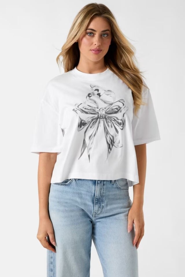 Guess Baskılı Tişört Beyaz