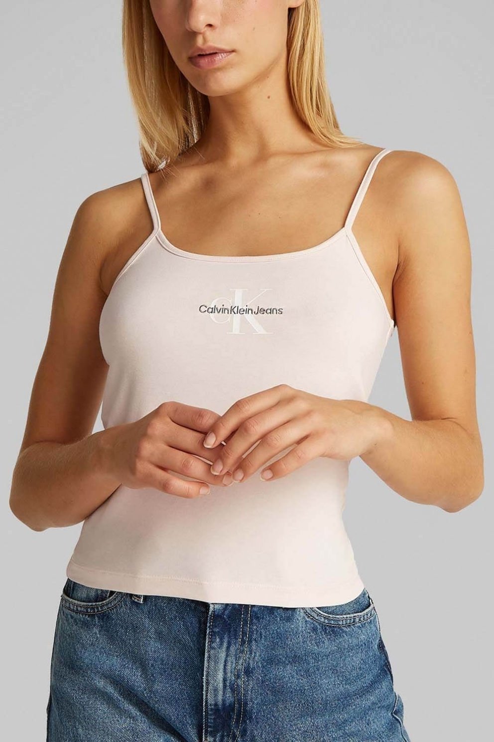 Calvin Klein İnce Monogram Atlet Açık Pembe