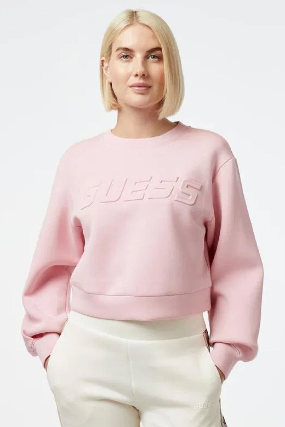 Guess Önde Logolu Kadın Sweatshirt Pembe