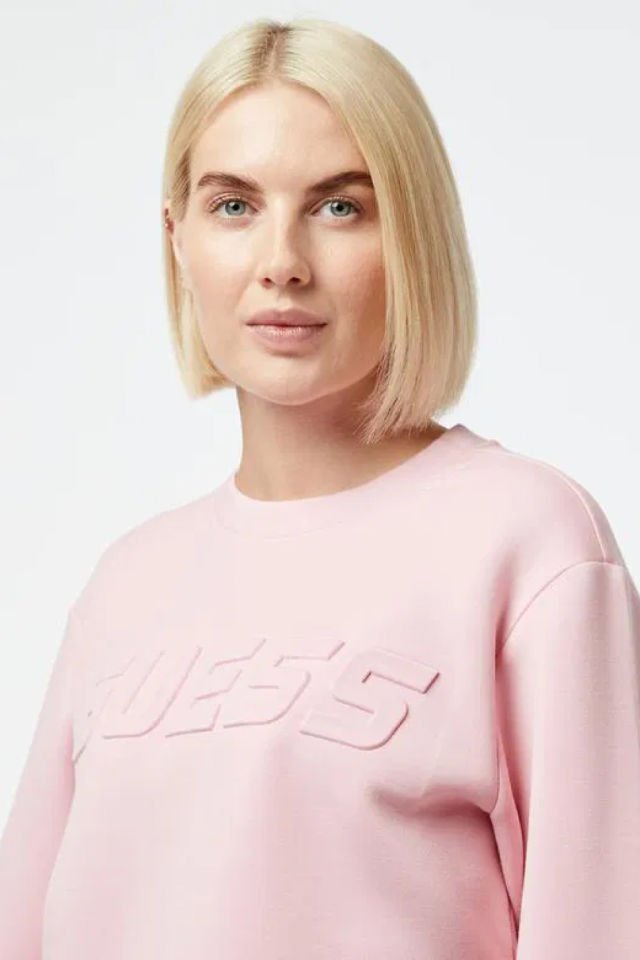 Guess Önde Logolu Kadın Sweatshirt Pembe