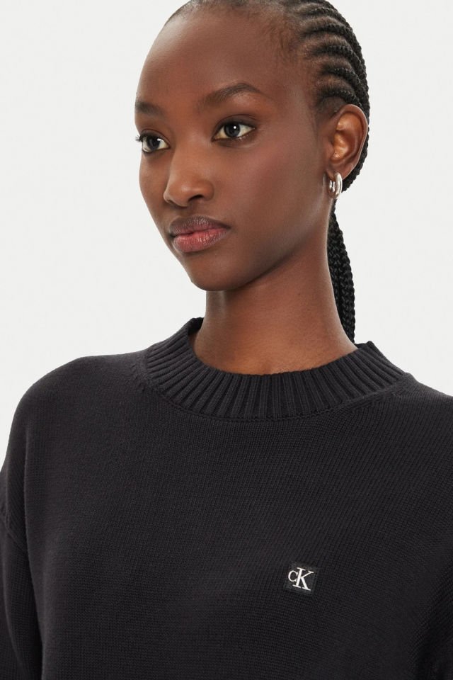 Calvin Klein Embro Badge Kadın Kazak Siyah