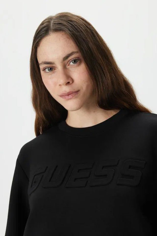 Guess Önde Logolu Kadın Sweatshirt Siyah