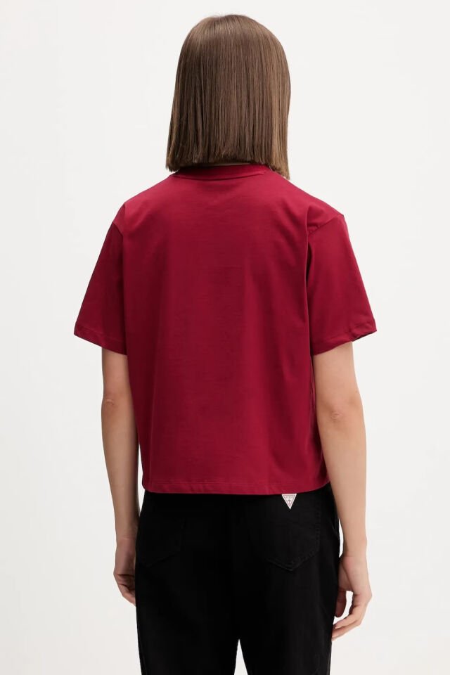 Guess Jeans Pamuklu Tişört Bordo