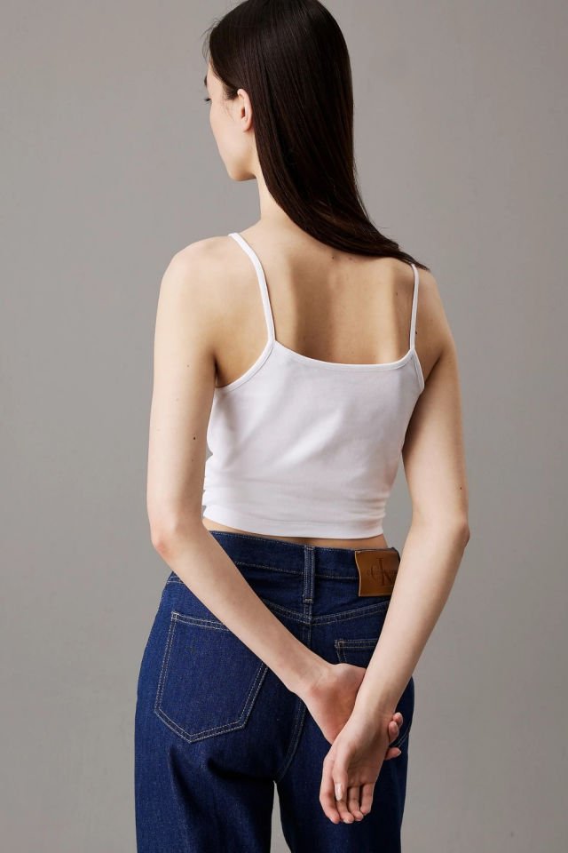Calvin Klein İnce Monogram Atlet Beyaz