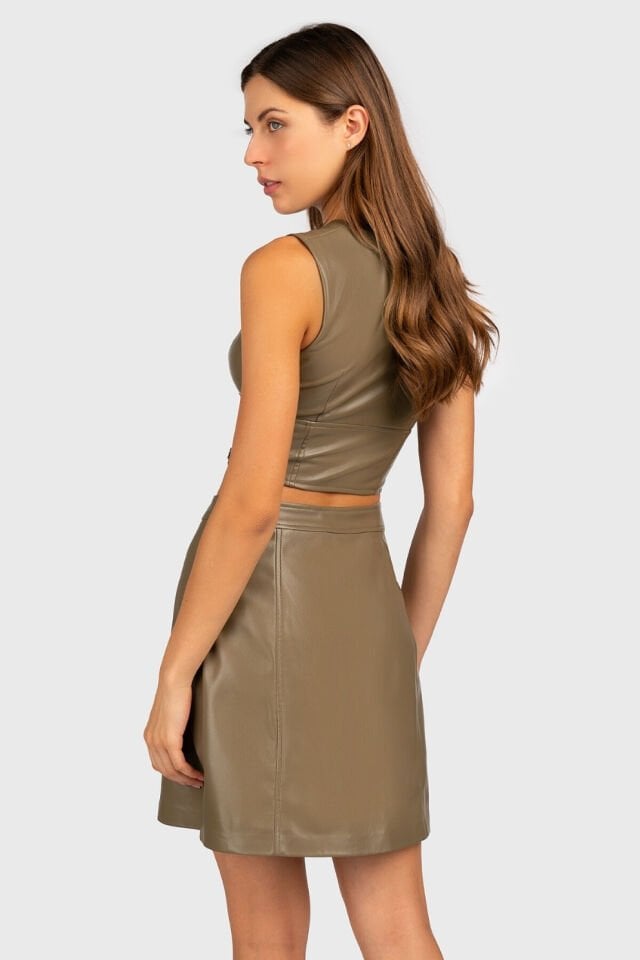 Guess Eko-Deriden Yapılmış Kısa Üst Haki