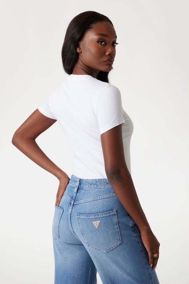 Guess Degrade Logolu T-shirt Beyaz