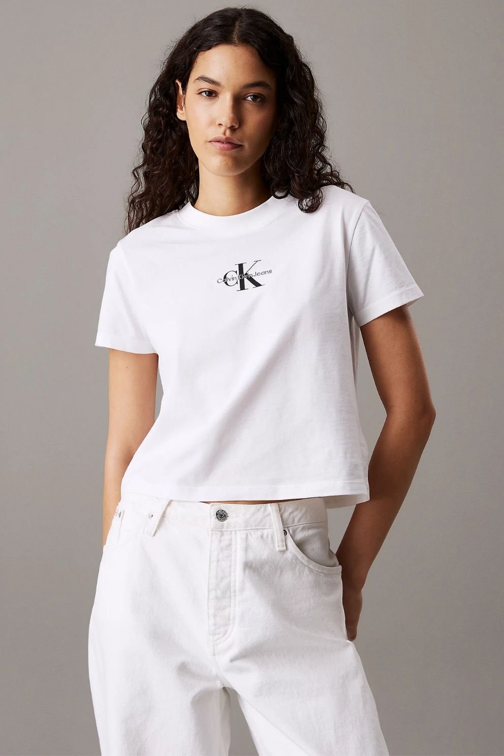Calvin Klein Monogram Tişört Beyaz