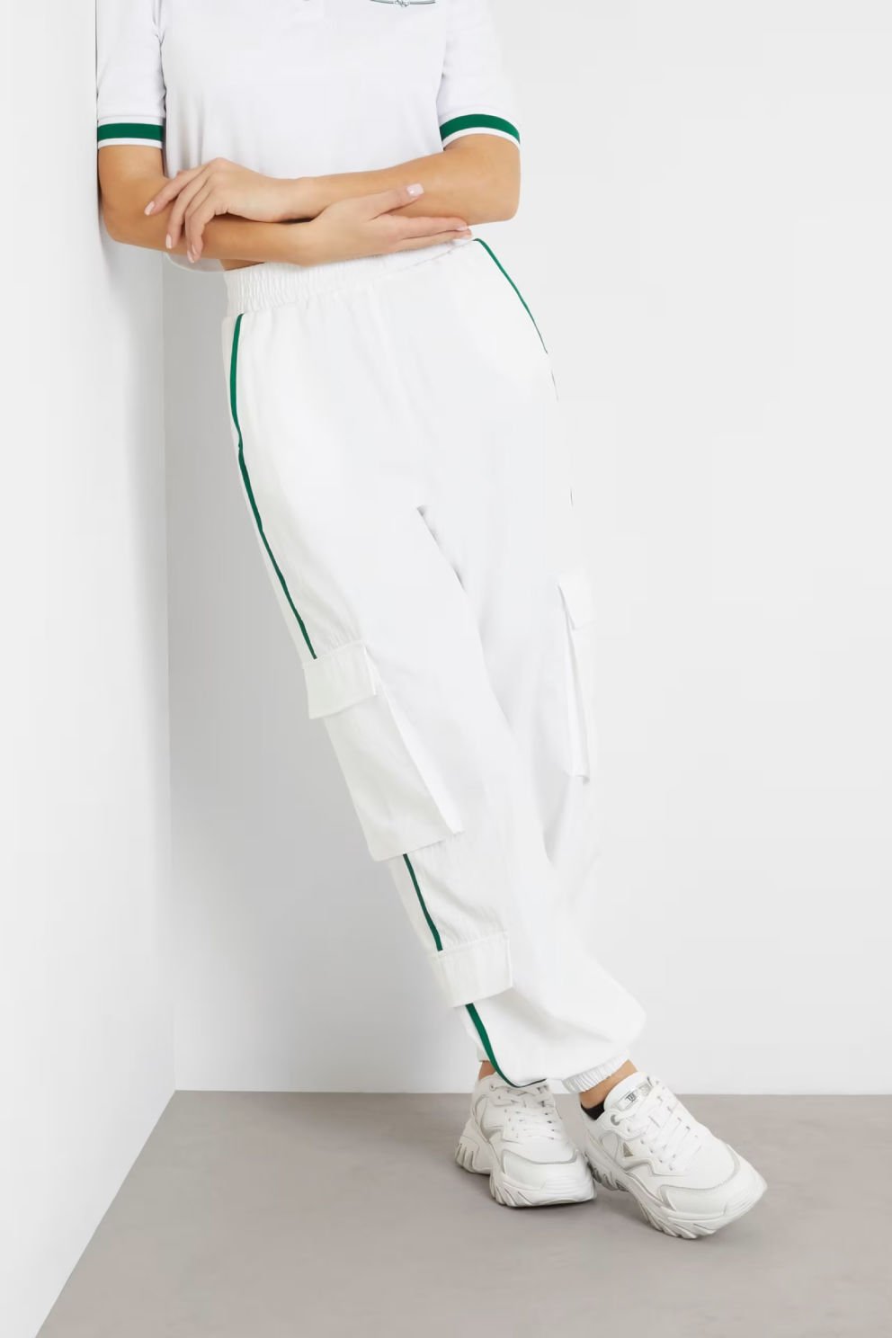 Guess Normal Bel Kargo Pantolon Beyaz