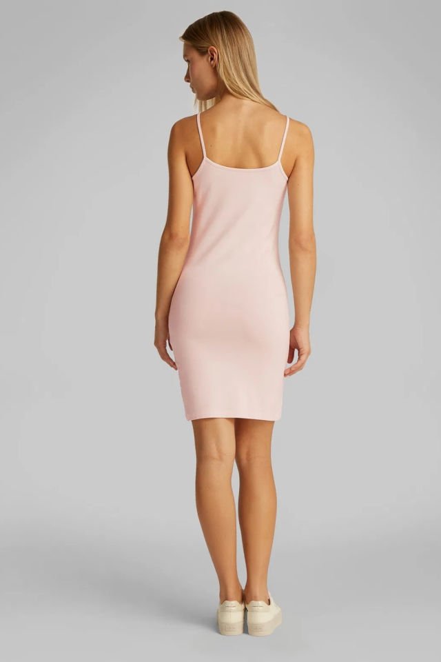 Calvin Klein İnce Monogram Askılı Elbise Pembe