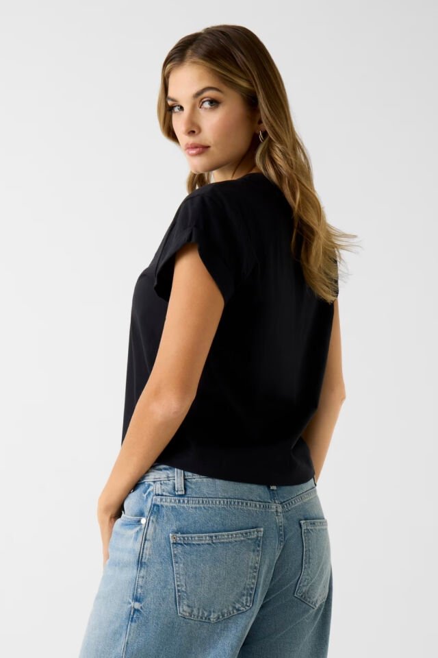 Guess Jersey Pamuklu Taş Detaylı Regular Fit Bisiklet Yaka Tişört Siyah