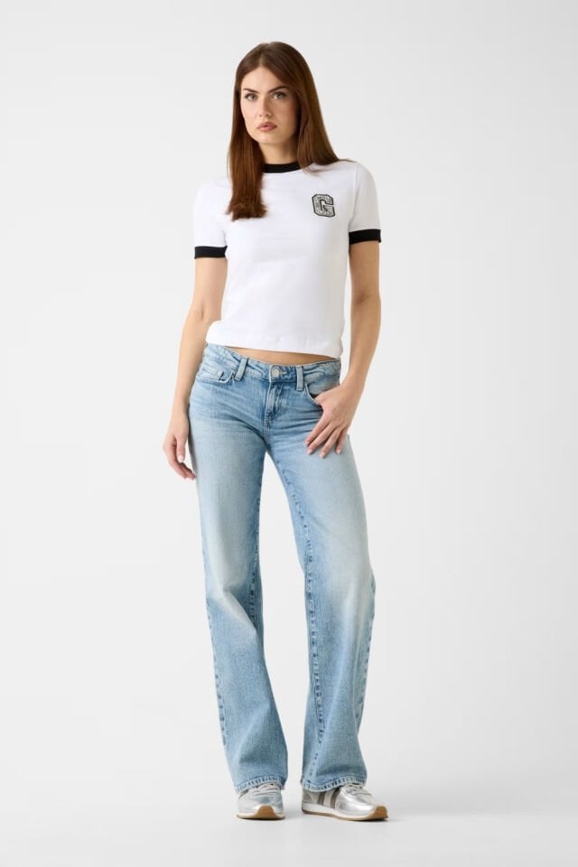 Guess Logo Patch Tişört Beyaz