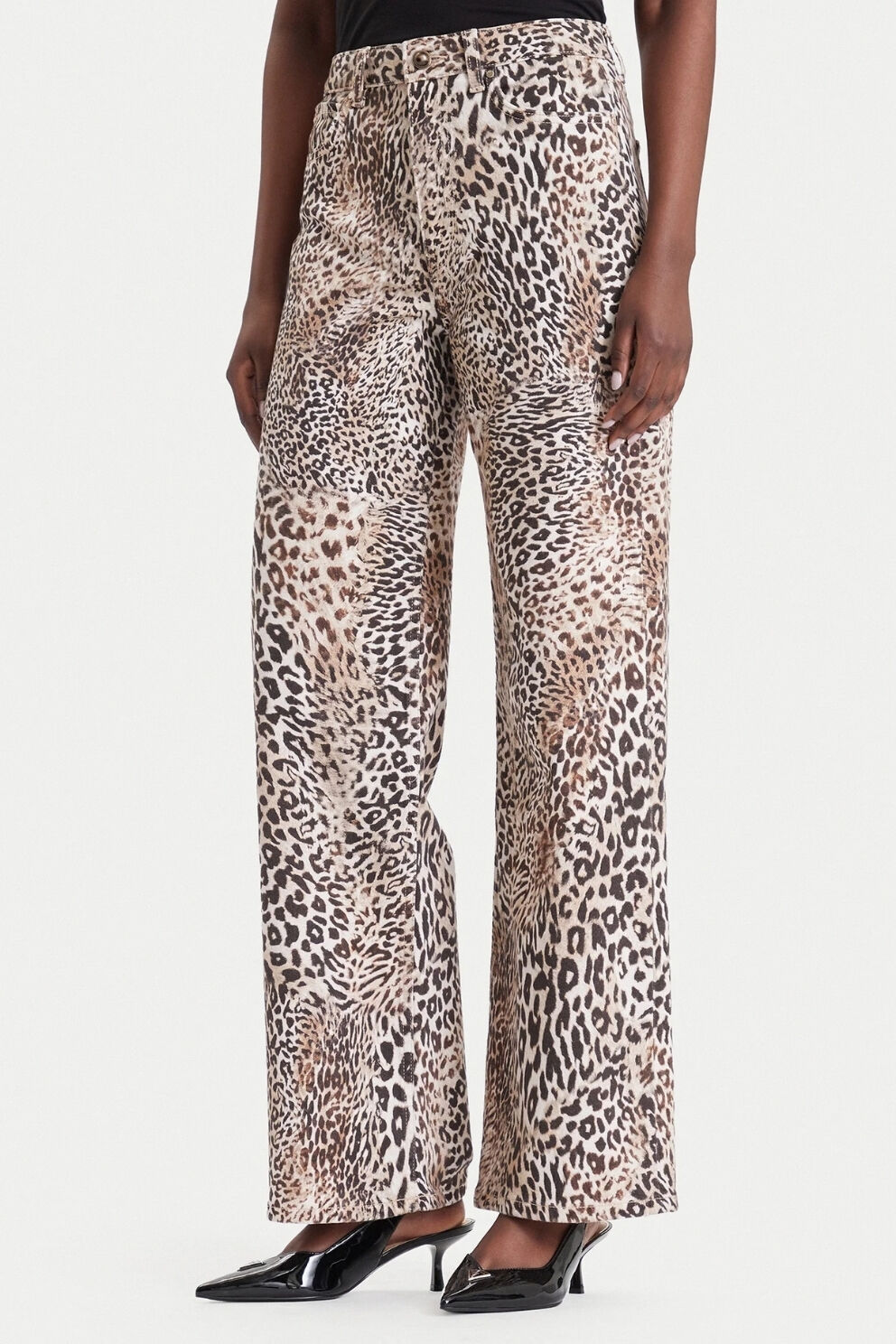 Guess Kahverengi Geniş Paçalı Kot Pantolon