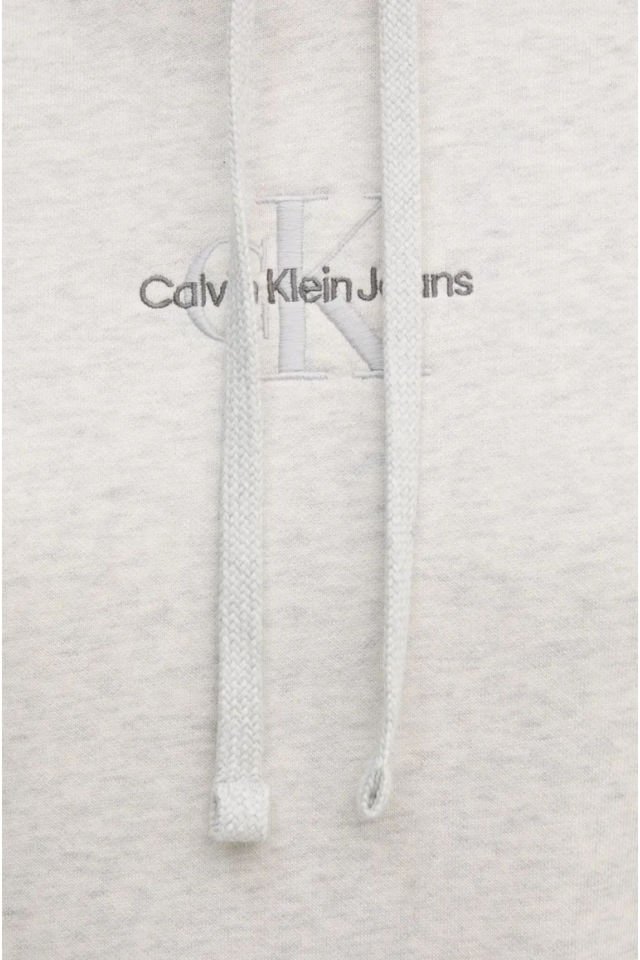 Calvin Klein Kadın Regular Hoodie Sweatshirt Kırık Beyaz