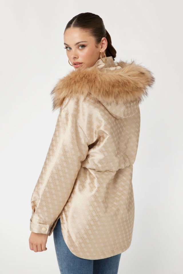 Guess 4G Logolu Parka Krem