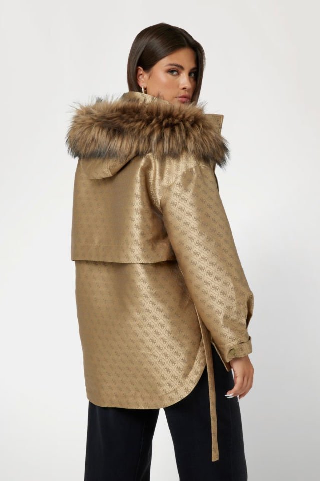 Guess 4G Logolu Parka Kahverengi