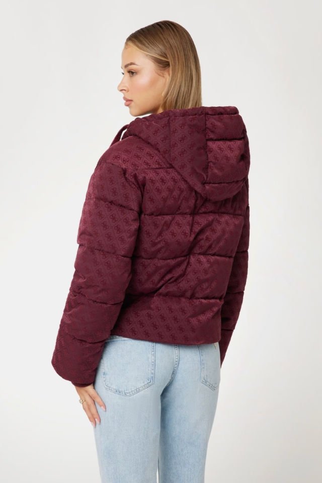 Guess 4G Logolu Şişme Mont Kırmızı