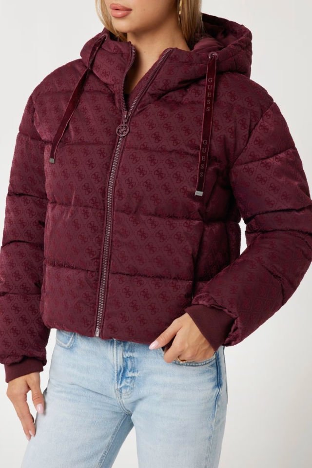 Guess 4G Logolu Şişme Mont Kırmızı