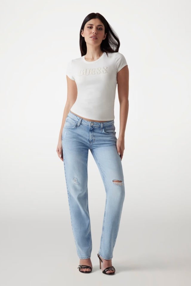 Guess Önü Logolu T-shirt Beyaz