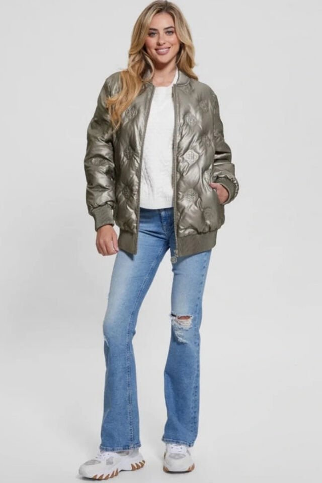 Guess Marıanne Peony Long Kadın Yeşil Mont