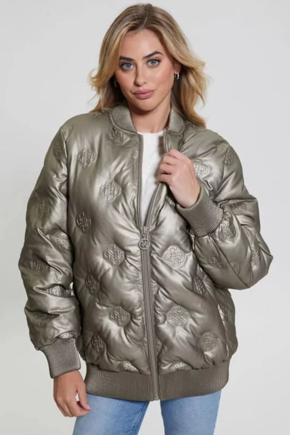 Guess Marıanne Peony Long Kadın Yeşil Mont