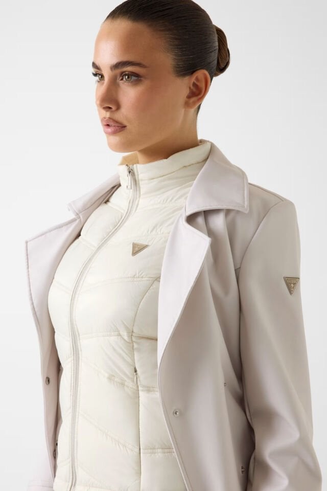 Guess İkisi Bir Arada Trençkot Beyaz