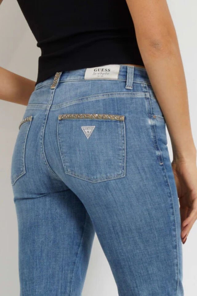 Guess Orta Bel Düz Kesim Kot Pantolon Kadın