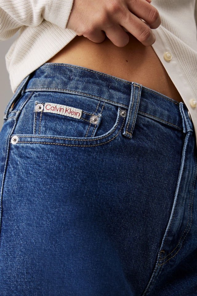 Calvin Klein Kadın Yüksek Bel Düz Model Denim Lacivert Jeans