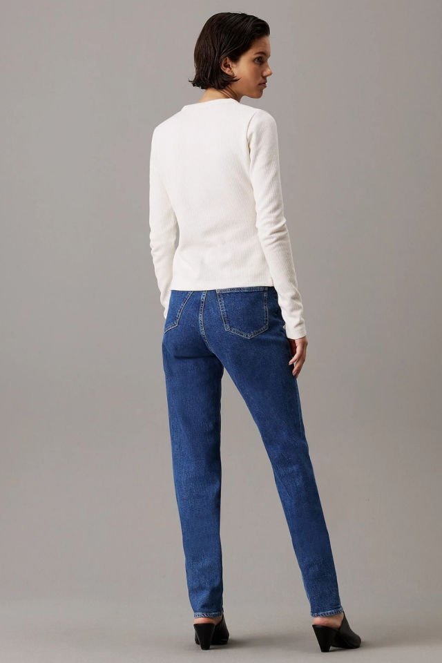 Calvin Klein Kadın Yüksek Bel Düz Model Denim Lacivert Jeans
