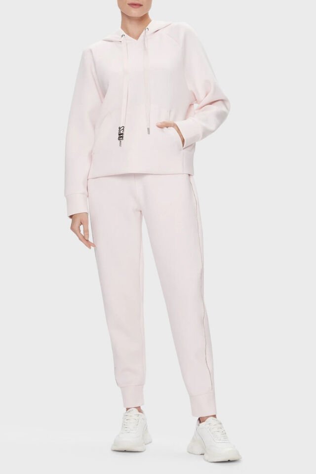 Guess Logo Regular Fit Jogger Spor Bayan Pantolon Pudra