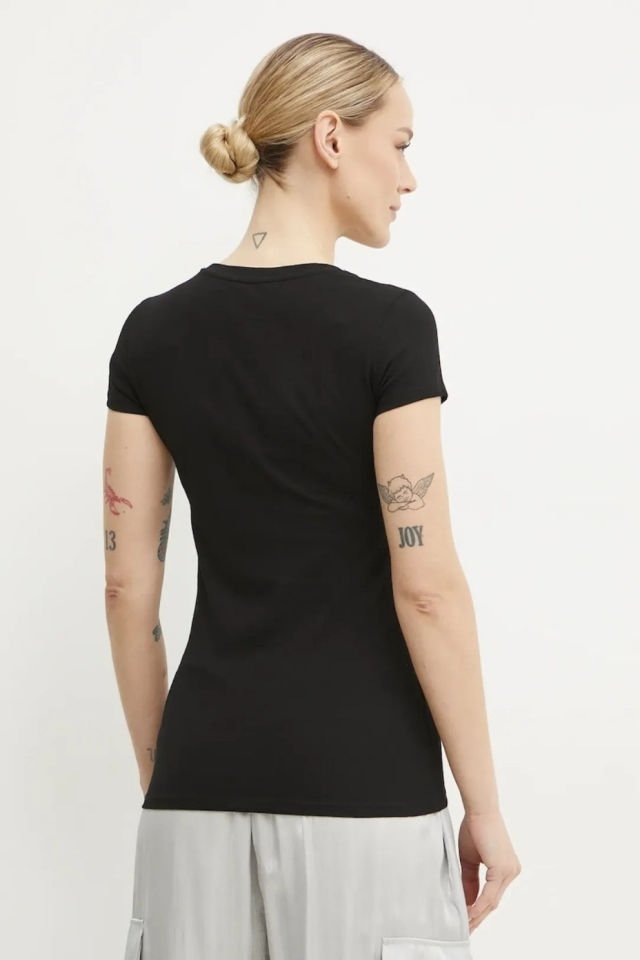 Guess Ss Triangle Kadın Tişört Siyah