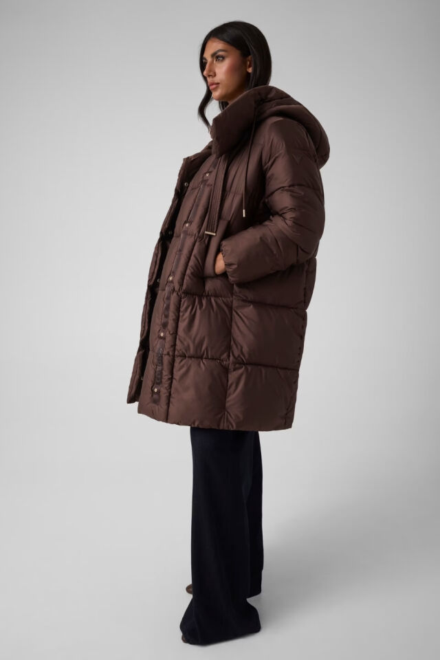 Guess Orta Boy Şişme Ceket Kahverengi