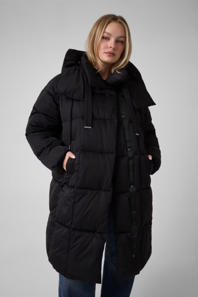 Guess Orta Boy Şişme Ceket Siyah