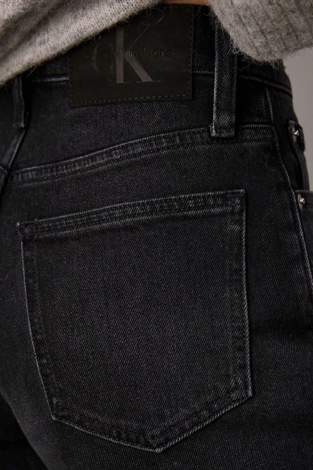 Calvin Klein Yüksek Bel Düz Model Denim Siyah Jeans