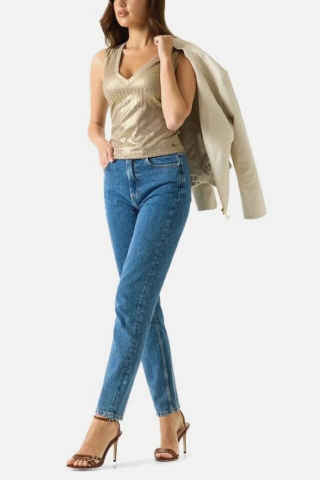 Guess Altın Rengi Kolsuz Üst