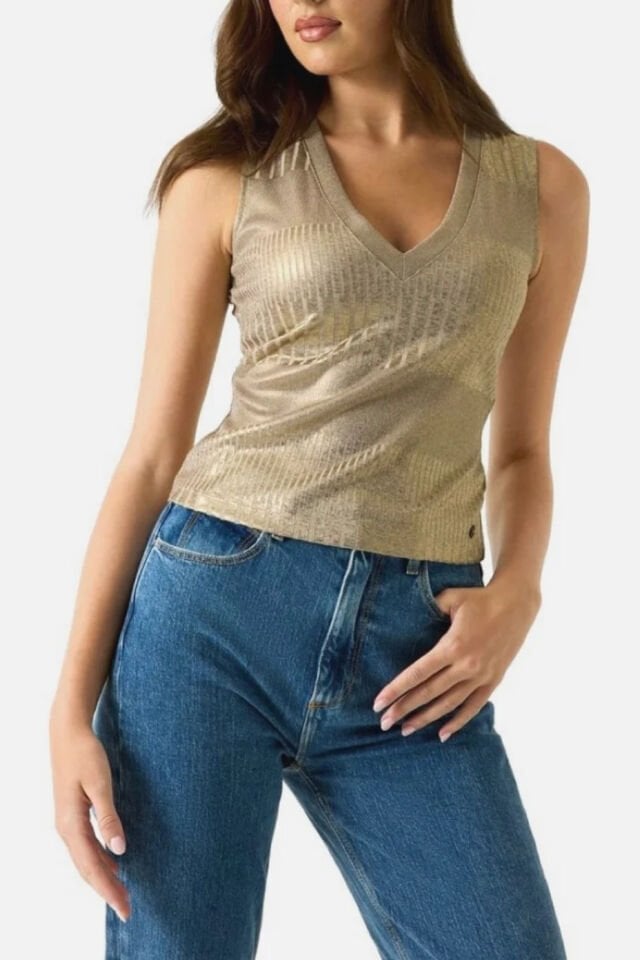 Guess Altın Rengi Kolsuz Üst