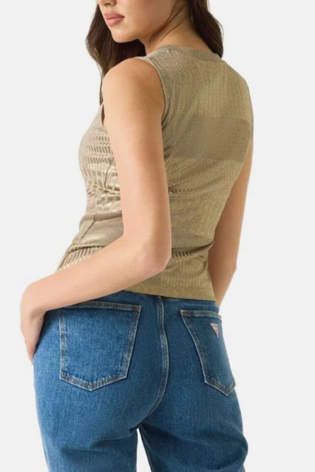 Guess Altın Rengi Kolsuz Üst